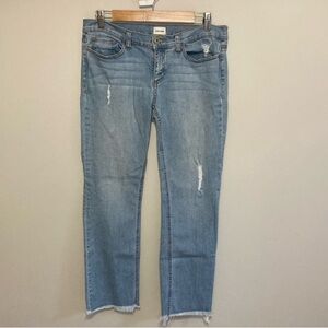 Sneak Peek Denim Blue Jeans Distressed Raw Hem Size 11 Juniors